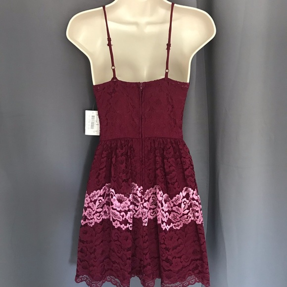 NWT B. Darlin mauve & pink lace dress - Picture 5 of 7